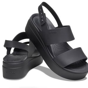 Black Women’s Crocs Brooklyn Low Wedge - size 9 - Worn Twice!